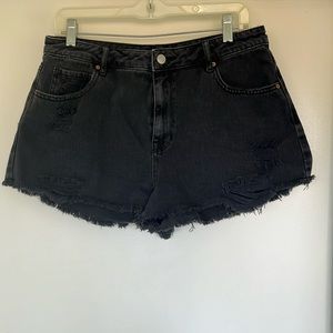 PACSUN Black Denim Cutoff Shorts 30